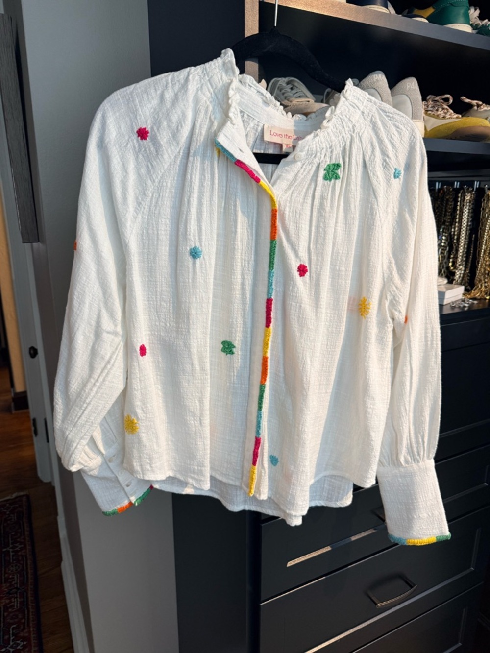Love the One Embroidered White Cotton Tunic